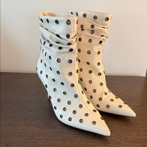 Express Women’s Grommet Bootie in “Swan”